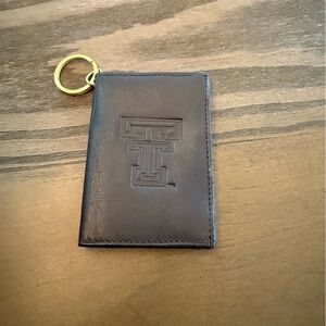TEXAS TECH EMBOSSED DOUBLE T ON LEATHER ID HOLDER